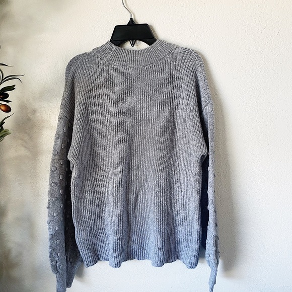 Vince Camuto Bobble Sleeve Sweater Heather Gray Women’s Size Large - Picture 6 of 8